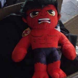 Marvel Red & Black Hulk Plush Toy – NWT, Collectible Superhero Gift